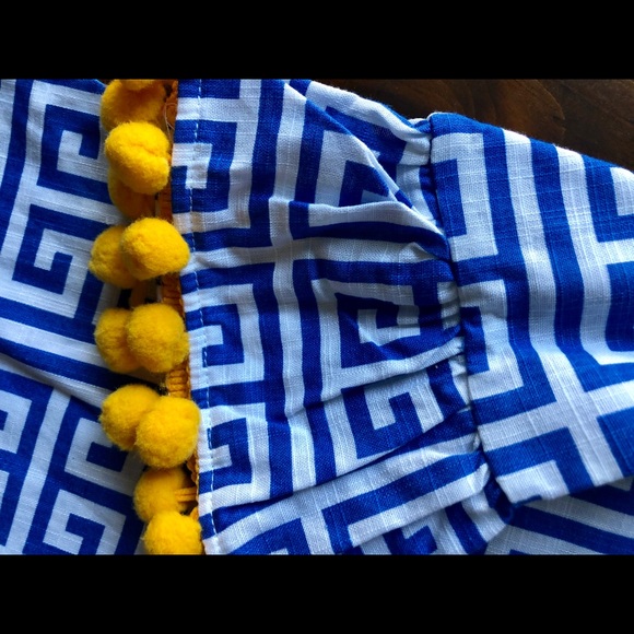 Pompon Bell sleeve Moroccan print dress 24M/2T - Picture 2 of 3